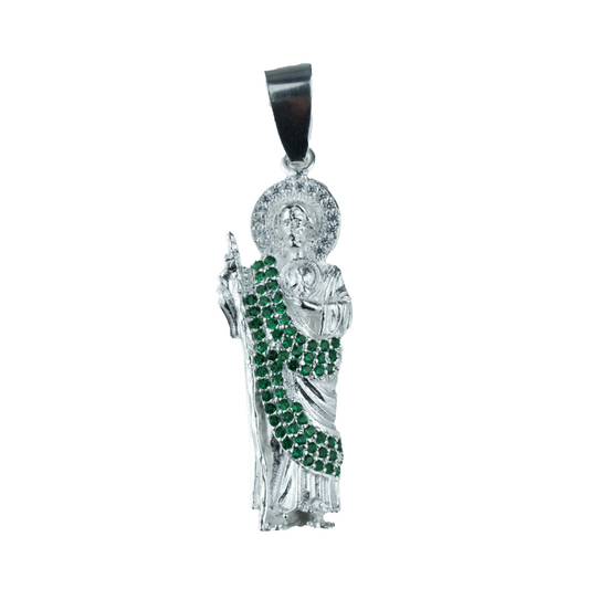 Dije de San Judas con Zirconia verde